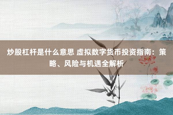 炒股杠杆是什么意思 虚拟数字货币投资指南：策略、风险与机遇全解析